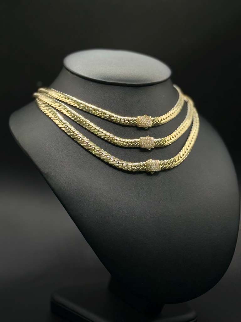 Cadena Herringbone (Espiga) en Oro 14k Semisólida - 6.5mm / 18 Pulgadas